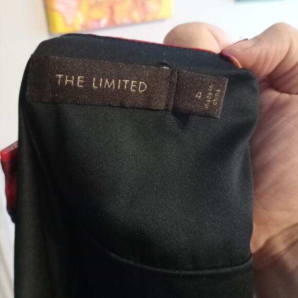 The Limited Empire Waist Dress Watercolor Tie Dye Red Poppy Floral Chiffon Sz 4 - Picture 11 of 11